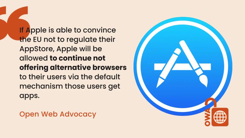 Apple will be allowed to continue not offering alternative browsers to their users via the default mechanism those users get apps - Open Web Advocacy Apple will be allowed to continue not offering alternative browsers to their users via the default mechanism those users get apps - Open Web Advocacy
