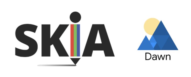 Skia and Dawn logos