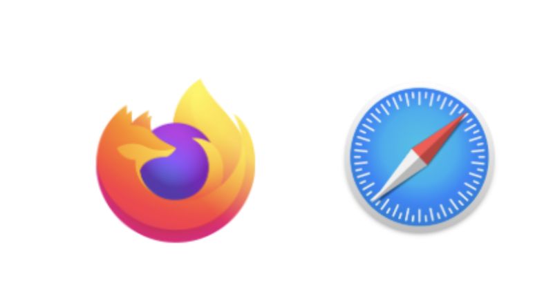 Logos of Firefox and Safari.