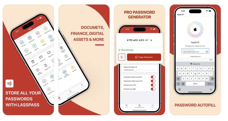 App Store page for Lass Pass, copies all the colors and styling for popular password manager Last Pass.