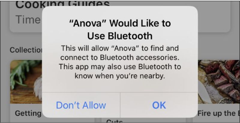 Prompt to enable bluetooth for an app.